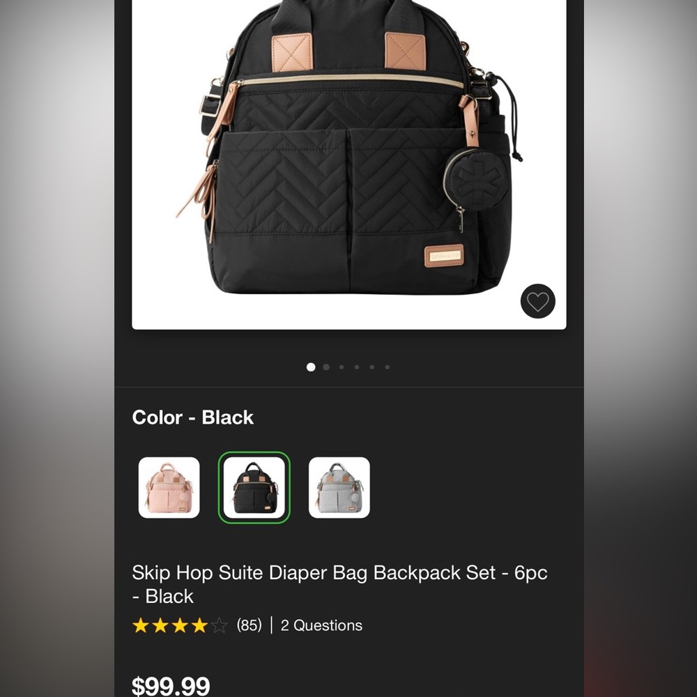 Skip hop diaper bag! In great condition